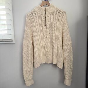 Lauren Ralph Lauren Ivory Cable Knit Turtleneck Sweater